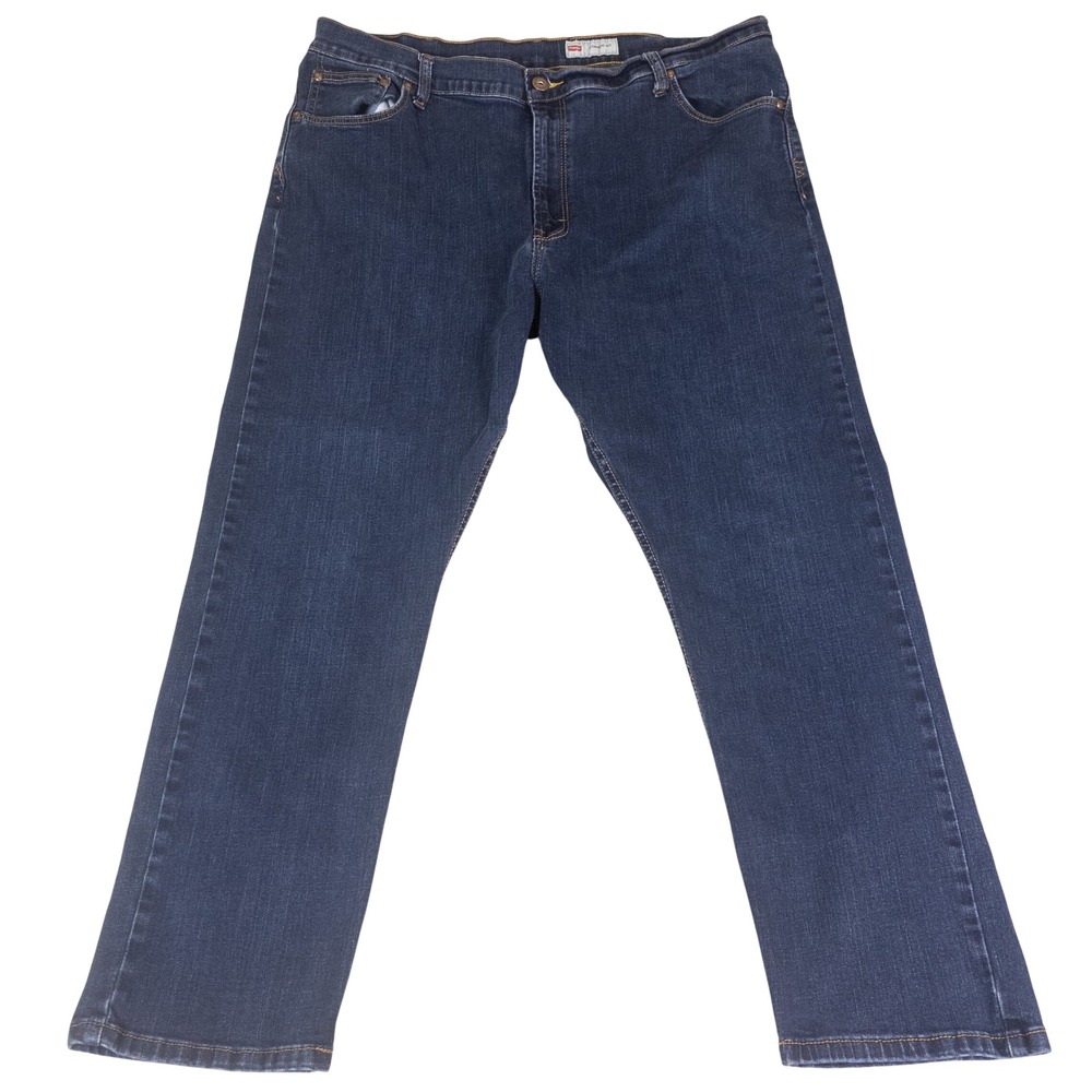 Wrangler Mens Athletic Fit Dark Wash Blue Denim Jeans 42x30
